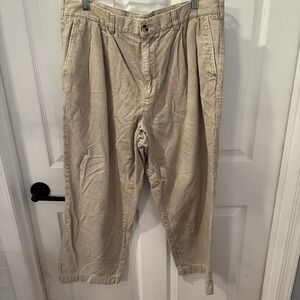 Covington Corduroy Pants 34x26‎ Beige Vintage Flat front Wide Leg Skatewear